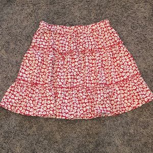 Red Floral Skirt